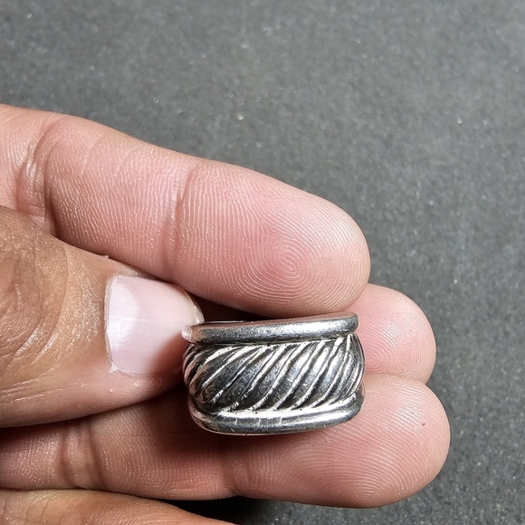 Sterling Silver 925 Cable Textured Ribbed Band Statement Ring Size 6 Weighs 6 Gr - Picture 1 of 10